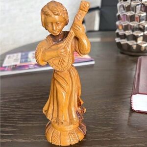 Carved Wooden Musician Figurine